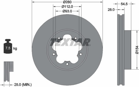 Диск тормозной (передний) Ford Transit 06-(280x28) PRO