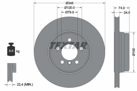 Диск тормозной (задний) BMW 7 (E65/E66/E67) 03-08 (345x24) PRO+ Диск тормозной (задний) BMW 7 (E65/E66/E67) 03-08 (345x24) PRO+