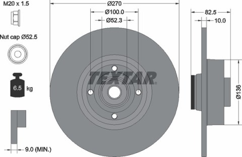 Диск тормозной (задний) Renault Scenic II 03- (270х10) (+ABS) (с подшипником) PRO