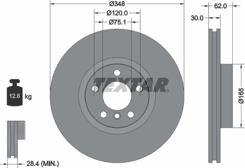 Диск тормозной (передний) BMW X5 (E70/F15/F85)/X6 (E71/E72/F16/F86) 07- (348x30) PRO+