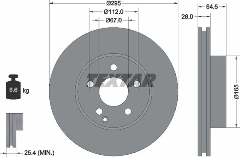 Диск гальмівний (передній) MB E-class (W211/W212/S211/S212) 02-09 (295x28) PRO+