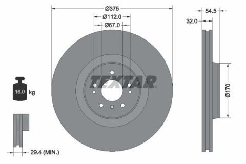 Диск тормозной (передний) MB GL-class (X164) 06-12 (375x32) PRO