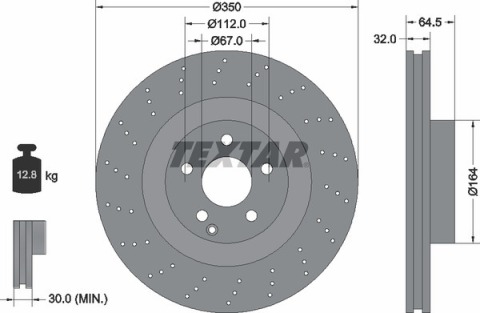 Диск гальмівний (передній) MB S-class (W221)/E-class (W211/W212) 05-13 (350x32) PRO+