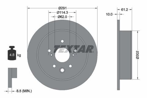 Диск тормозной (задний) Lexus IS/Toyota Crown 09- (291x10) PRO