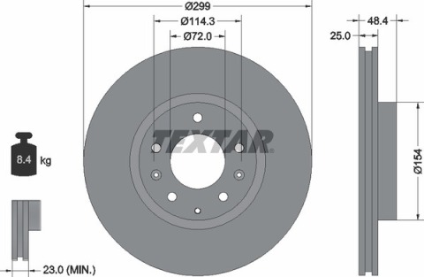 Диск тормозной (передний) Mazda 6 07-13 (299x25) PRO