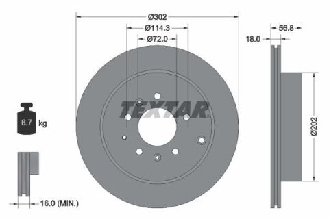 Диск тормозной (задний) Mazda CX-7 06-14 (302x18) PRO