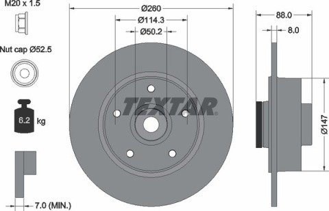 Диск тормозной (задний) Renault Megane III/Scenic III 08- (260x8) (+ABS) PRO