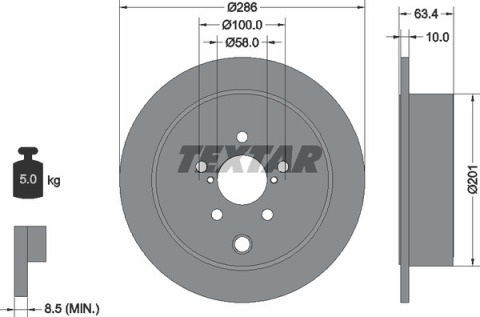 Диск тормозной (задний) Subaru Forester 08-/Impreza 08-/Outback 08- (286x10)