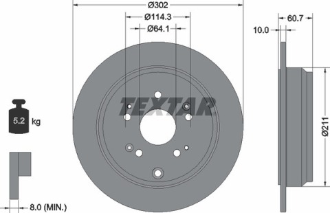 Диск тормозной (задний) Honda CR-V IV 12-16 (302x10) PRO