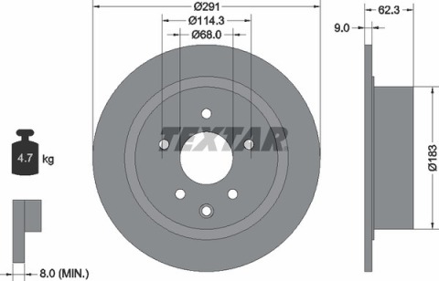 Диск гальмівний (задній) Nissan Juke 10-/Qashqai 07- (291x9) PRO