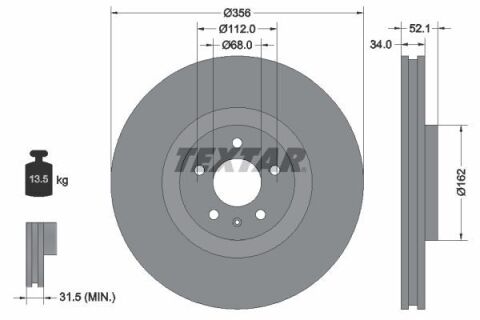 Диск тормозной (передний) Audi A6/A7 Sportback 10-(356х34) PRO+