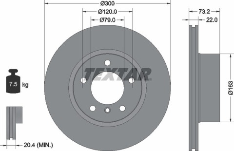 Диск гальмівний (передній) BMW 1 (F20)/3 (F30)/4 (F32) 11- (300x22) PRO+