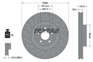 Диск гальмівний (передній) MB C-class (W204/W205)/E-class (W212/S212) 08- (360x36) PRO+ (перфорир.)