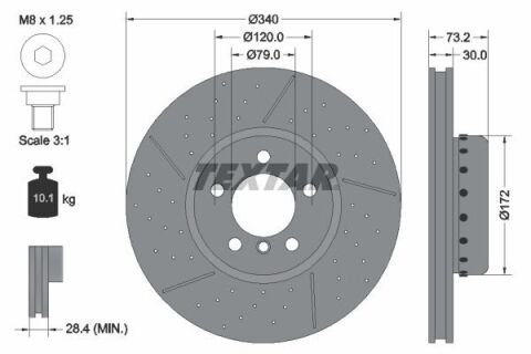 Диск гальмівний (передній) BMW 1 (F20/F21)/3 (F30/F80) (340x30) 11- PRO+