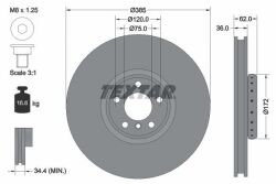 Диск гальмівний (передній) BMW X5/X6 06- (385x36) (L) PRO+ Диск гальмівний (передній) BMW X5/X6 06- (385x36) (L) PRO+