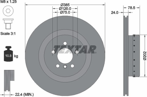 Диск тормозной (задний) BMW X5 (E70)/X6 (E71) 06-14 (385x24) PRO+