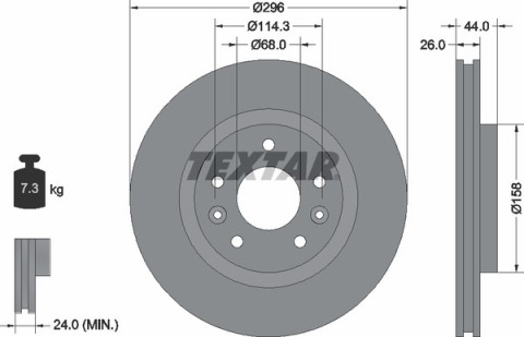 Диск тормозной (передний) Nissan Qashqai II/X-trail 13-/ Leaf 14-/ Renault Kadjar 13- (296x26) PRO