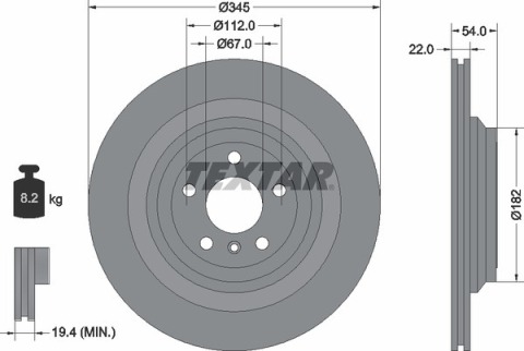 Диск тормозной (задний) MB GL-class (X166)/GLE-class (W166/X166)/M-class (W166) 11-(345x22) PRO