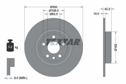 Диск тормозной (задний) Land Rover Discovery Sport 14-(300x10) PRO