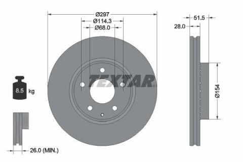 Диск тормозной (передний) Mazda 6 19-/CX-5 15- (297x28) PRO