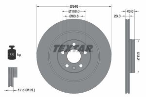 Диск тормозной (передний) Volvo XC90 II 15-(340x20) PRO