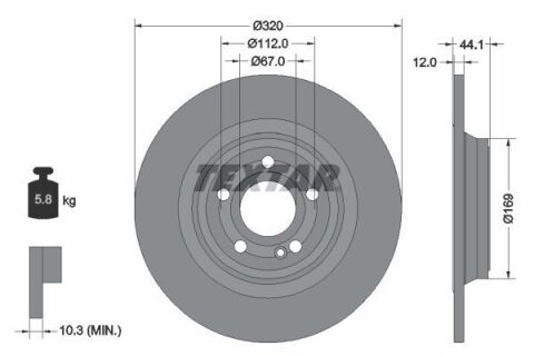 Диск тормозной (задний) MB A-class (W177)/B-class (W247)/EQA/GLA/GLB 18-(320x12) PRO