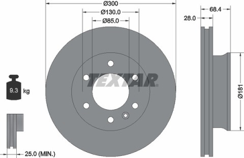 Диск тормозной (передний) MB Sprinter/VW Crafter 06- (300x28) PRO