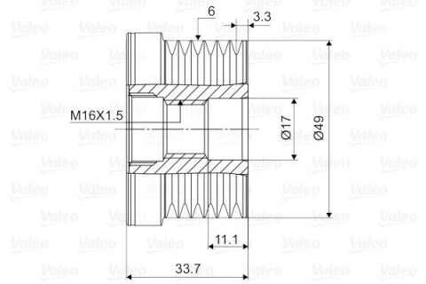 Шкив генератора BMW 3 (E36/E46)/5 (E60)/X5 (E70) 1.6-3.5i -12 (6PK)