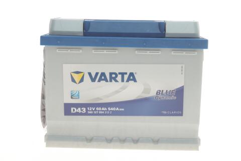 Акумуляторна батарея 60Ah/540A (242x175x190/+L/B13) Blue Dynamic D43