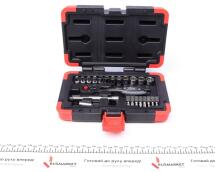 Набір інструментів комбінований 1/4" (головки, біти) 23 од. (хромовані)