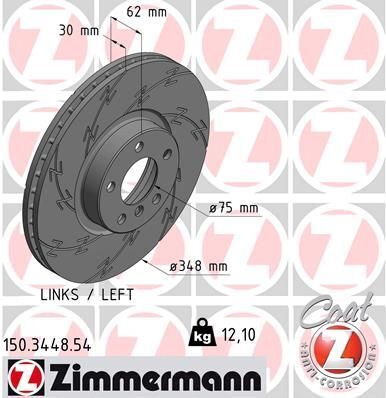 Диск гальмівний (передній) BMW X5 (E70/F15/F85)/X6 (E71/E72/F16/F86) 07- (L) (348x30) (з покр) (вент)