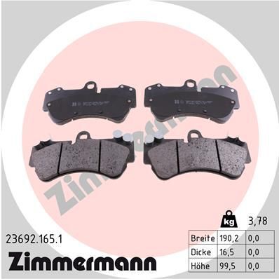 Колодки тормозные (передние) Porsche Cayenne/VW Touareg 02-10 (Brembo) (190.2x99,5x16.5)