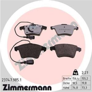 Колодки гальмівні (передні) VW Touareg 2.5TDI 03-10 (Teves) (з датчиком) (з низьким продукуванням пилу)
