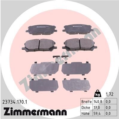 Колодки тормозные (передние) Lexus RX 03-08 (140.8x59.4) (Sumitomo)