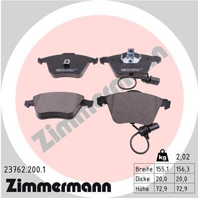 Колодки тормозные (передние) Audi A6 97-05 (с датчиками) (Ate-Teves)