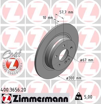 Диск тормозной (задний) MB C-class (W204) 07-14 (300x10) (с покрытием) (полный)