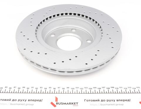 Диск гальмівний (передній) VW Passat 96-00 (280x22) (з покриттям) (з отвором) (вентильований)