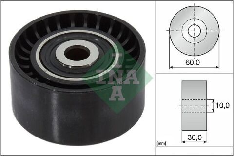 Ролик ГРМ паразитный TOYOTA Aygo 05-14; FORD Focus II 04-11; FIAT Scudo 07-16; PEUGEOT Bipper 08-17; CITROEN Berlingo 08-18; SUZUKI Grand Vitara 06-17; VOLVO V70 07-16; MINI Cooper R56 07-14