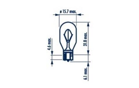 Автолампа W16W 12V 16W ​​W2.1x9.5d (без цоколя)