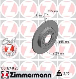 Диск тормозной (задний) Audi A3/TT 96-06/Skoda Octavia/VW Golf IV 98-05 (239x9)(с покрытием)(полный)