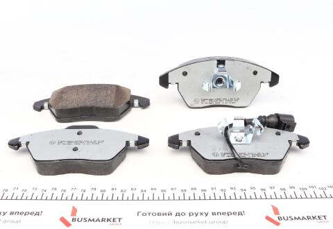 Колодки гальмівні (передні) VW Caddy 03-15 (з датчиком) (Ate - Teves) (з низьким продукуванням пилу)