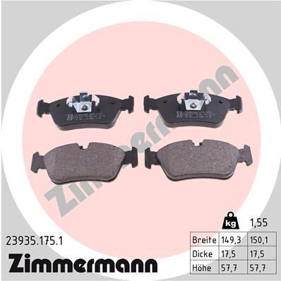 Колодки тормозные (передние) BMW 1 (E87)/3 (E90) 1.6/2.2/2.0D 04-13 (Ate-Teves)