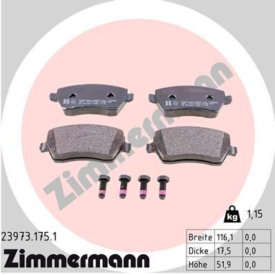 Колодки гальмівні (передні) Renault Kangoo 08-/Megane IV 15-/Zoe 12- (Lucas)