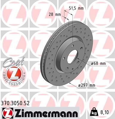 Диск тормозной (передний) Mazda 6 11-(297x28) (с покрытием) (с отверстием) (вентилированный)