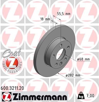 Диск тормозной (передний) VW T4 95-(282x18) (с покрытием) (полный)