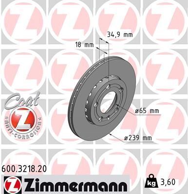 Диск тормозной (передний) Skoda Fabia/VW Polo 1.2-1.4 99-14 (239x18) (с покрытием) (вентилированный)