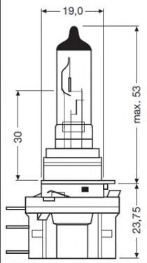 Автолампа H15 12V 55/15W PGJ23T-1 Оригинал