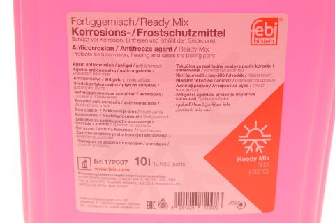 Антифриз (красный) FEBI BILSTEIN Readymix G12 (-35°C готовый к применению), 10 литров