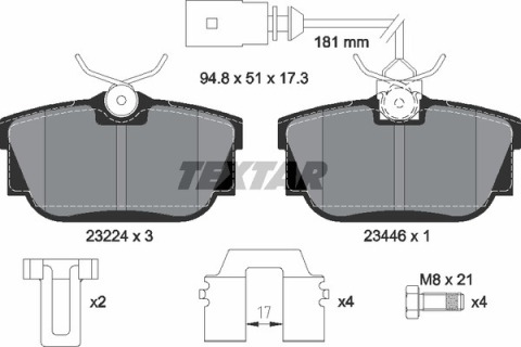 Колодки гальмівні (задні) VW T4 1.8-2.8 90-03 R15 (Lucas) Q+ (з датчиком)