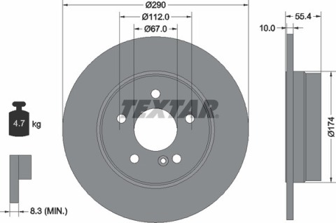 Диск тормозной (задний) MB C-class (W202/W203/S203/CL203)/ E(W210) 96-07 (290x10) PRO